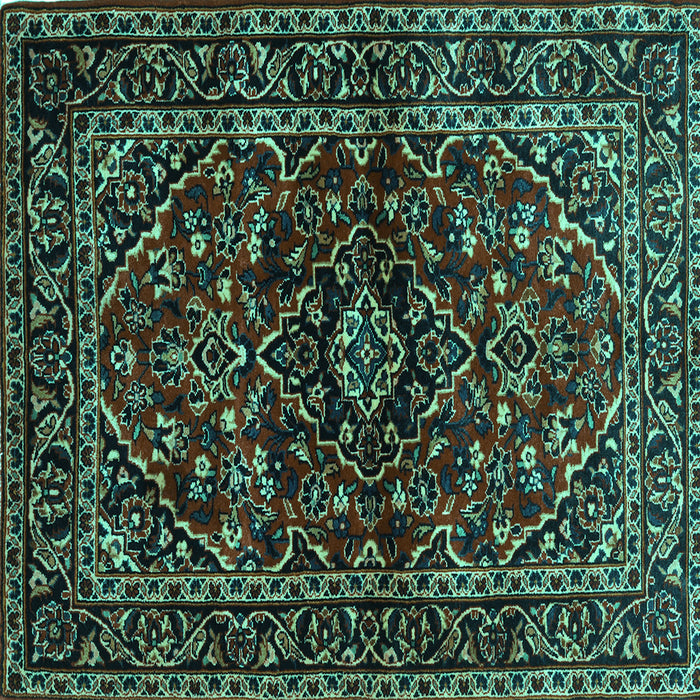 Square Persian Turquoise Traditional Rug, tr3129turq