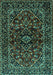 Machine Washable Persian Turquoise Traditional Area Rugs, wshtr3129turq