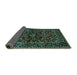 Sideview of Persian Turquoise Traditional Rug, tr3129turq