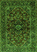 Serging Thickness of Machine Washable Persian Green Traditional Area Rugs, wshtr3129grn