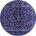 Round Persian Blue Traditional Rug, tr3129blu
