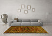 Machine Washable Persian Yellow Traditional Rug in a Living Room, wshtr3129yw