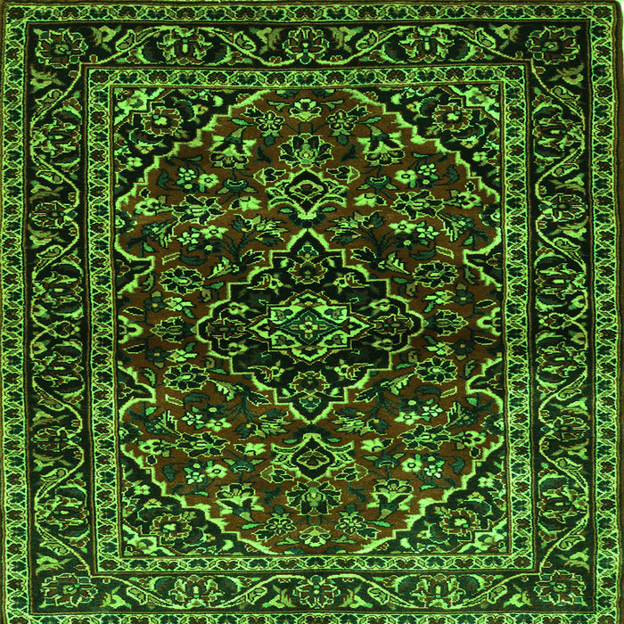 Serging Thickness of Persian Green Traditional Rug, tr3129grn