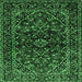 Square Persian Emerald Green Traditional Rug, tr3129emgrn