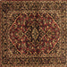 Square Persian Brown Traditional Rug, tr3129brn