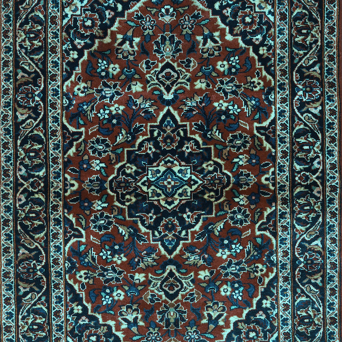 Machine Washable Persian Light Blue Traditional Rug, wshtr3129lblu