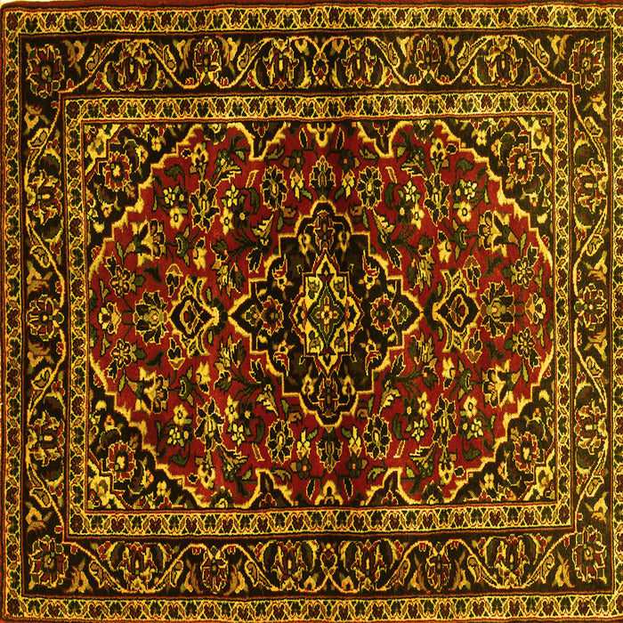Square Persian Yellow Traditional Rug, tr3129yw