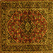 Square Persian Yellow Traditional Rug, tr3129yw