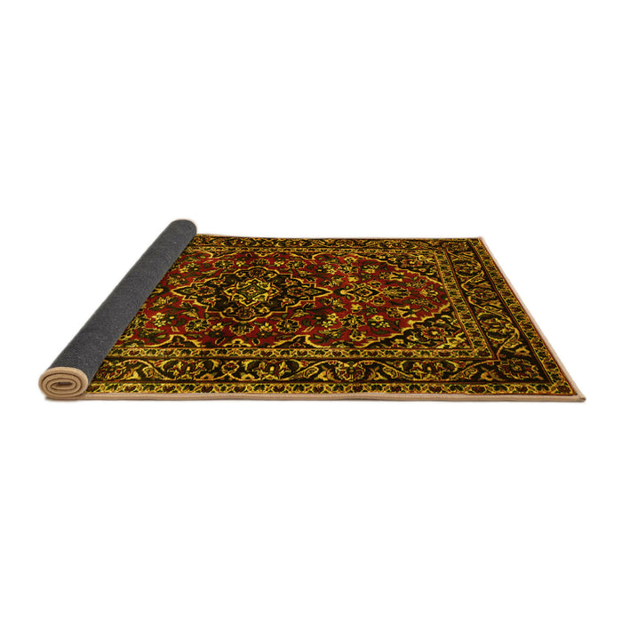 Sideview of Persian Yellow Traditional Rug, tr3129yw