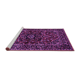 Sideview of Machine Washable Persian Purple Traditional Area Rugs, wshtr3129pur