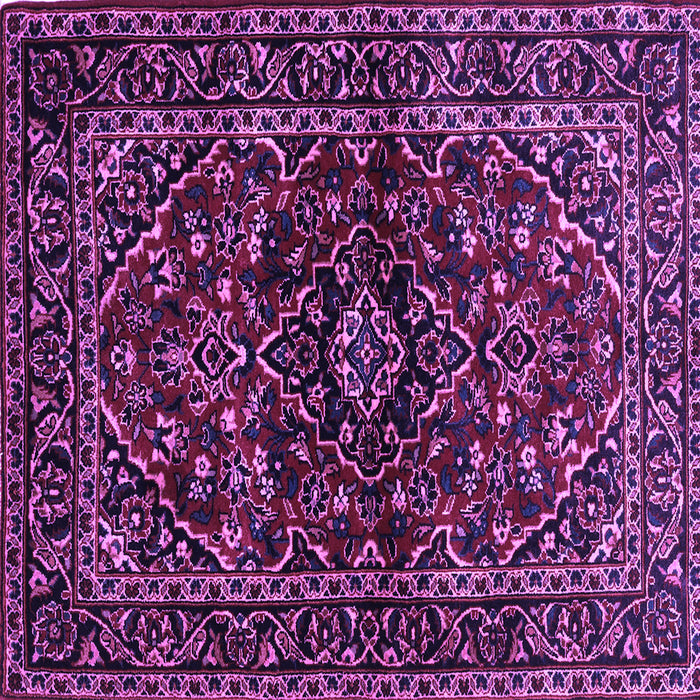 Square Machine Washable Persian Purple Traditional Area Rugs, wshtr3129pur
