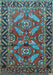 Machine Washable Persian Light Blue Traditional Rug, wshtr312lblu