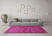 Machine Washable Persian Pink Traditional Rug in a Living Room, wshtr312pnk