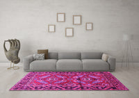 Machine Washable Persian Pink Traditional Rug, wshtr312pnk