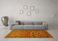 Machine Washable Persian Yellow Traditional Rug, wshtr312yw