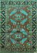 Machine Washable Persian Turquoise Traditional Area Rugs, wshtr312turq