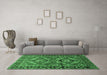 Machine Washable Persian Emerald Green Traditional Area Rugs in a Living Room,, wshtr312emgrn