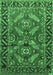 Machine Washable Persian Emerald Green Traditional Area Rugs, wshtr312emgrn