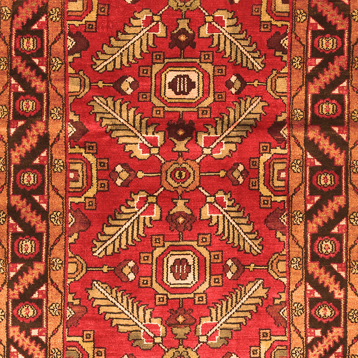 Serging Thickness of Machine Washable Persian Orange Traditional Area Rugs, wshtr312org