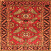Serging Thickness of Persian Orange Traditional Rug, tr312org