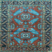 Square Machine Washable Persian Light Blue Traditional Rug, wshtr312lblu