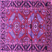 Square Machine Washable Persian Purple Traditional Area Rugs, wshtr312pur