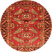 Square Persian Orange Traditional Rug, tr312org