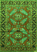 Serging Thickness of Machine Washable Persian Green Traditional Area Rugs, wshtr312grn