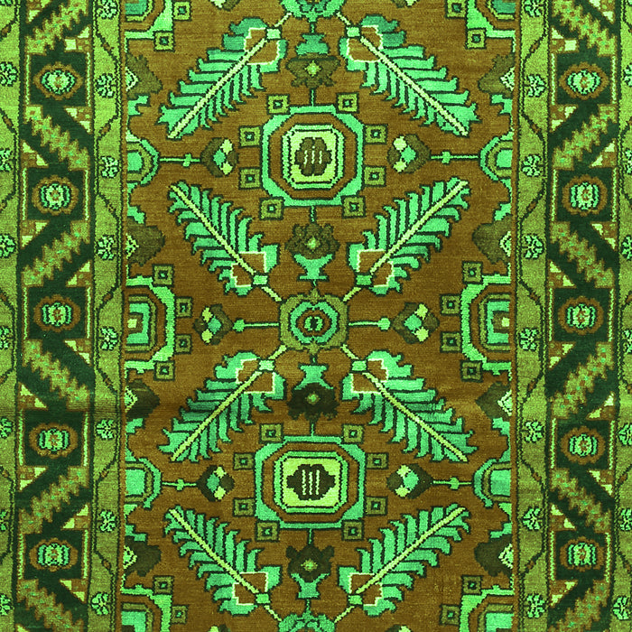 Serging Thickness of Machine Washable Persian Green Traditional Area Rugs, wshtr312grn