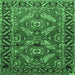 Square Machine Washable Persian Emerald Green Traditional Area Rugs, wshtr312emgrn