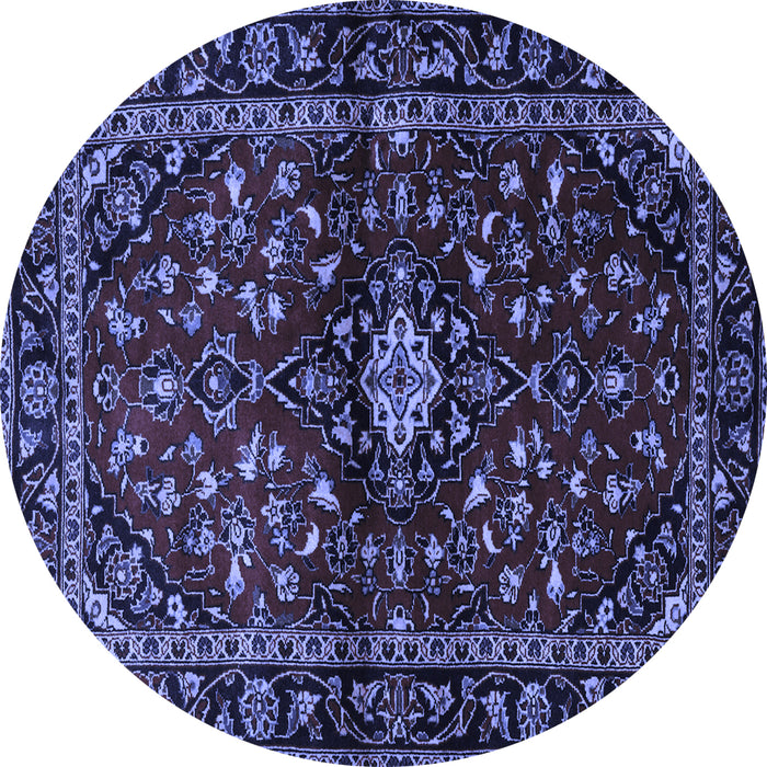 Round Persian Blue Traditional Rug, tr3130blu