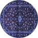 Round Persian Blue Traditional Rug, tr3130blu