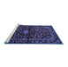 Sideview of Machine Washable Persian Blue Traditional Rug, wshtr3130blu