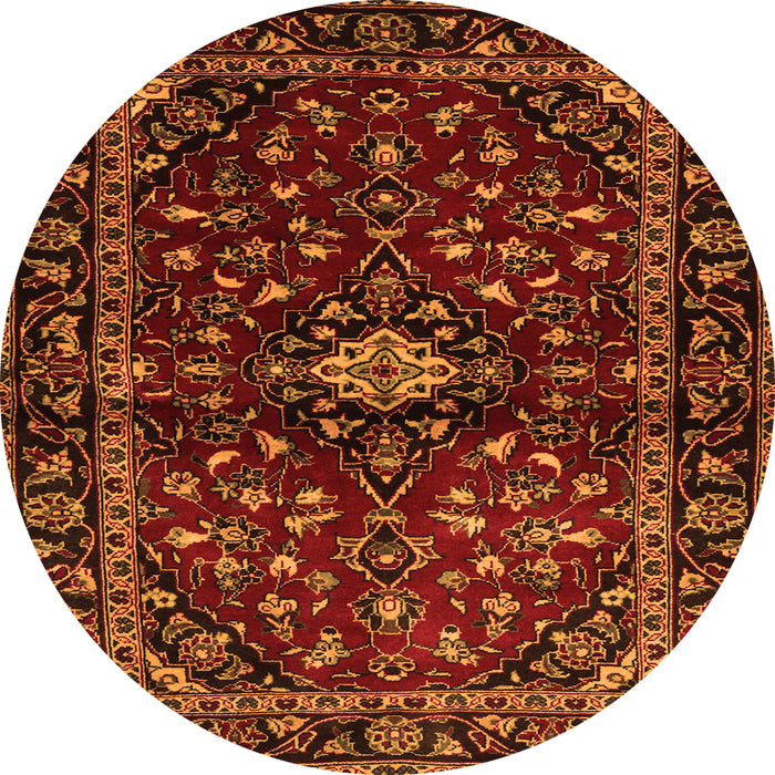 Machine Washable Persian Orange Traditional Area Rugs, wshtr3130org
