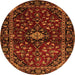 Machine Washable Persian Orange Traditional Area Rugs, wshtr3130org