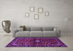 Machine Washable Persian Purple Traditional Area Rugs in a Living Room, wshtr3130pur