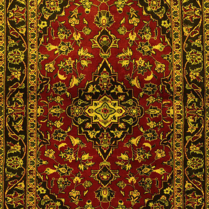 Machine Washable Persian Yellow Traditional Rug, wshtr3130yw