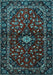 Machine Washable Persian Light Blue Traditional Rug, wshtr3130lblu