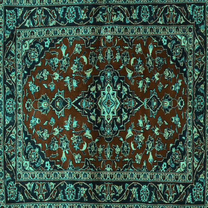 Square Persian Turquoise Traditional Rug, tr3130turq