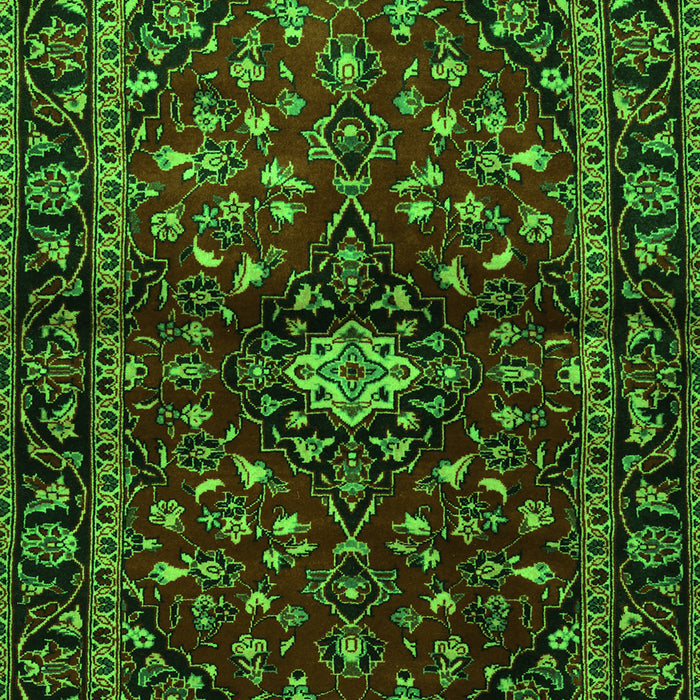 Serging Thickness of Machine Washable Persian Green Traditional Area Rugs, wshtr3130grn