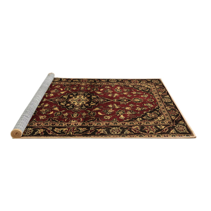 Sideview of Machine Washable Persian Brown Traditional Rug, wshtr3130brn