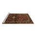 Sideview of Machine Washable Persian Brown Traditional Rug, wshtr3130brn