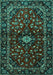 Machine Washable Persian Turquoise Traditional Area Rugs, wshtr3130turq