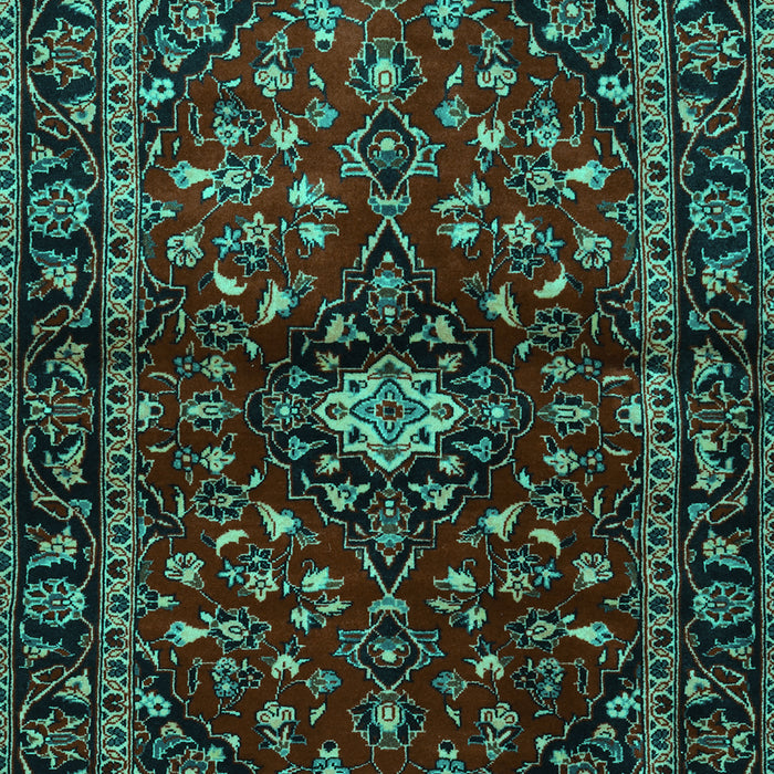 Machine Washable Persian Turquoise Traditional Area Rugs, wshtr3130turq