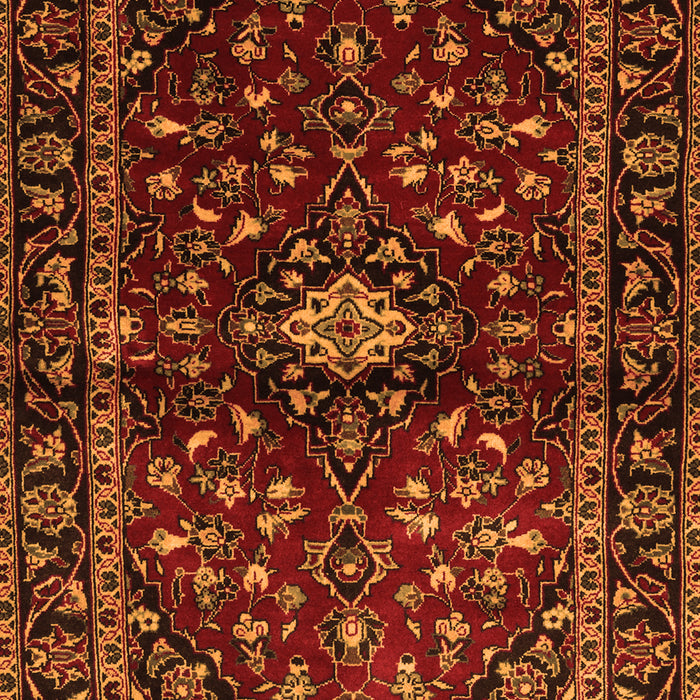 Serging Thickness of Machine Washable Persian Orange Traditional Area Rugs, wshtr3130org