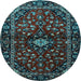 Round Persian Light Blue Traditional Rug, tr3130lblu