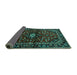 Sideview of Persian Turquoise Traditional Rug, tr3130turq