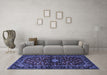 Machine Washable Persian Blue Traditional Rug in a Living Room, wshtr3130blu