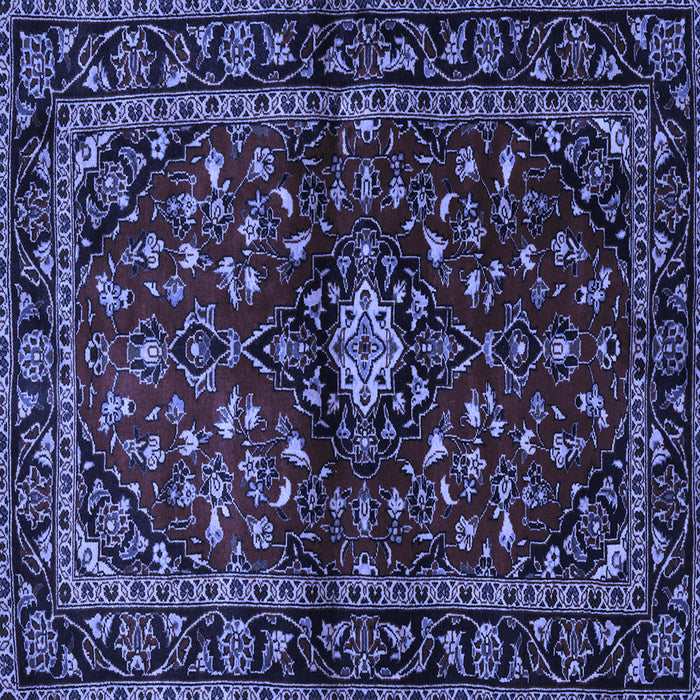 Square Machine Washable Persian Blue Traditional Rug, wshtr3130blu