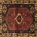 Square Persian Brown Traditional Rug, tr3131brn